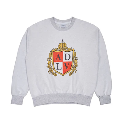 acmé de la vie (ADLV) SS22 Logo Print Gray Crewneck Sweatshirt Unisex ADLV-22SS-SWLNIO-MEL