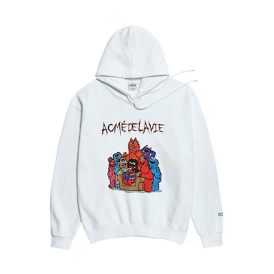 acmé de la vie (ADLV) Sesame Street Monster Family Hoodie White Unisex ADLV-19FW-HD-WHSS-MFM