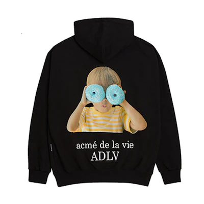 acmé de la vie ACME de la Vie ADLV Blue Donut Zip Hoodie Black Unisex ADLV-20FW-ZUBKBF-DN6