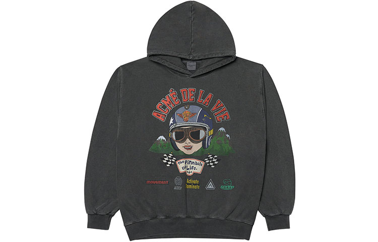 acmé de la vie ACME de la Vie ADLV Cartoon Helmet Hoodie Unisex Charcoal Gray ADLV-21FW-HDABKH-CHR