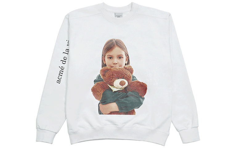 acmé de la vie ACME DE LA VIE ADLV Girl Bear Sweatshirt Unisex White ADLV-21SS-SWWHBF-GKG