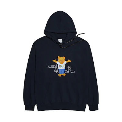 acmé de la vie ACME DE LA VIE ADLV Graffiti Bear Black Hoodie Unisex Oversized Fit ADLV-20FW-HDADLB-NVY