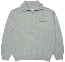 Acmé De La Vie ACME DE LA VIE ADLV Half-Zip Wool Sweater Unisex - Grey ADLV-21FW-KNLEWH-GRY Acmé De La Vie ACME DE LA VIE ADLV Half-Zip Wool Sweater Unisex - Grey ADLV-21FW-KNLEWH-GRY