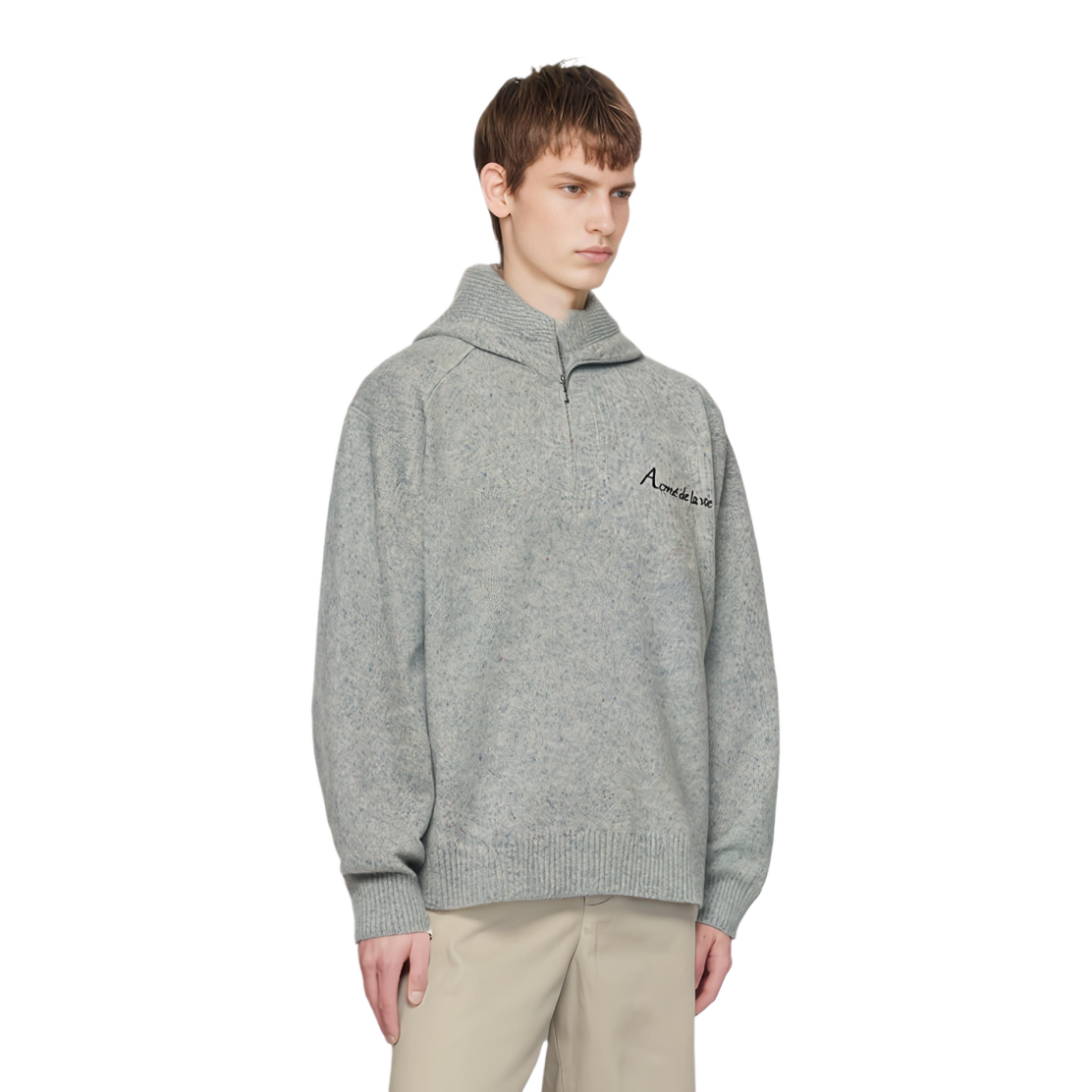 Purchase Acmé De La Vie ADLV Sweater Wol Half-Zip Unisex - Abu-abu. ADLV-21FW-KNLEWH-GRY