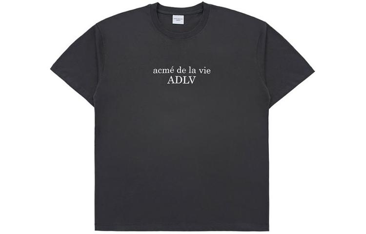 Acmé De La Vie acme de la vie ADLV Letter Print Unisex Black Short-Sleeve Crewneck T-Shirt ADLV-24SS-SSCSBR-CHA