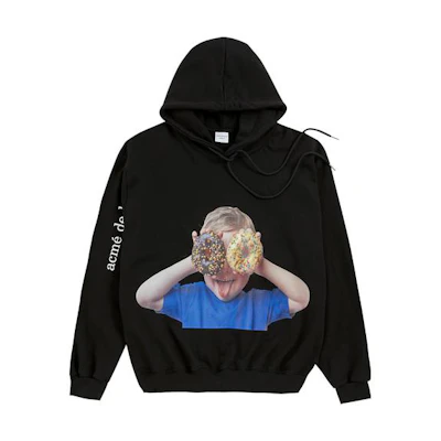 acmé de la vie ACME de la vie ADLV Logo Print Oversized Hoodie Unisex Black ADLV-18FW-HDBKBF-DN2