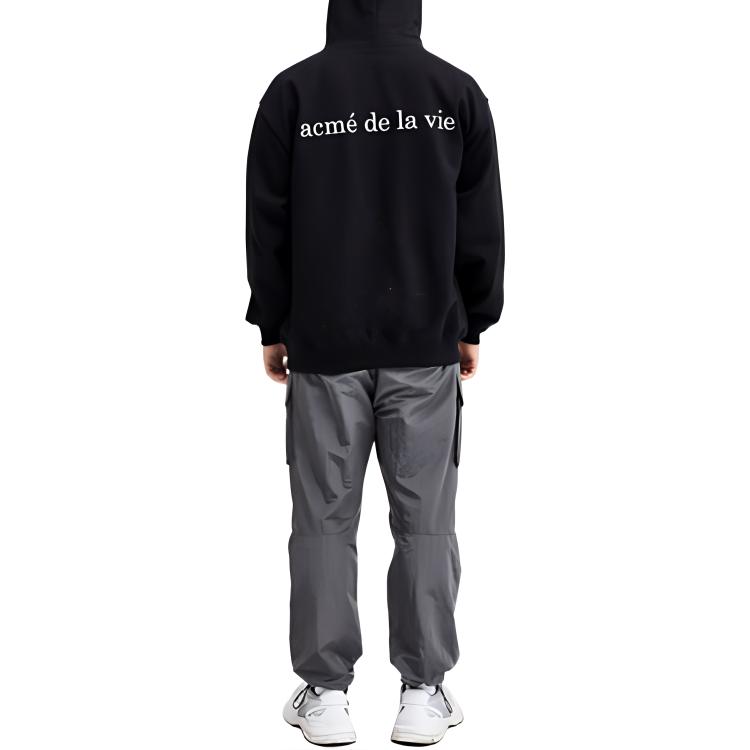 Shop acmé de la vie ADLV Hoodie Logo Print Oversized Unisex Hitam ADLV-18FW-HDBKBF-DN2