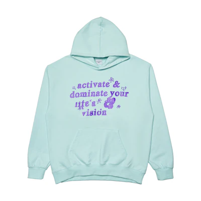 acmé de la vie ACME de la Vie ADLV Mint Green Floral Logo Hoodie Unisex ADLV-21FW-HDLAAA-MNT