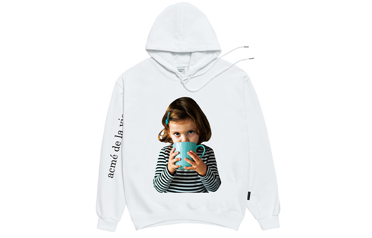 acmé de la vie acme de la vie ADLV Mug Girl Graphic Hoodie Unisex White ADLV-20SS-HDWHBF-WAM
