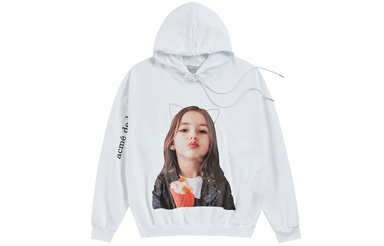 Order acmé de la vie ADLV Hoodie Unisex Putih Grafik Pouting Girl ADLV-18FW-HDWHBF-KIS