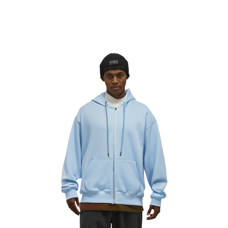 Shop acmé de la vie ADLV Hoodie Unisex Warna Polos dengan Resleting Depan ADLV-23SS-ZPLBSN-SBL