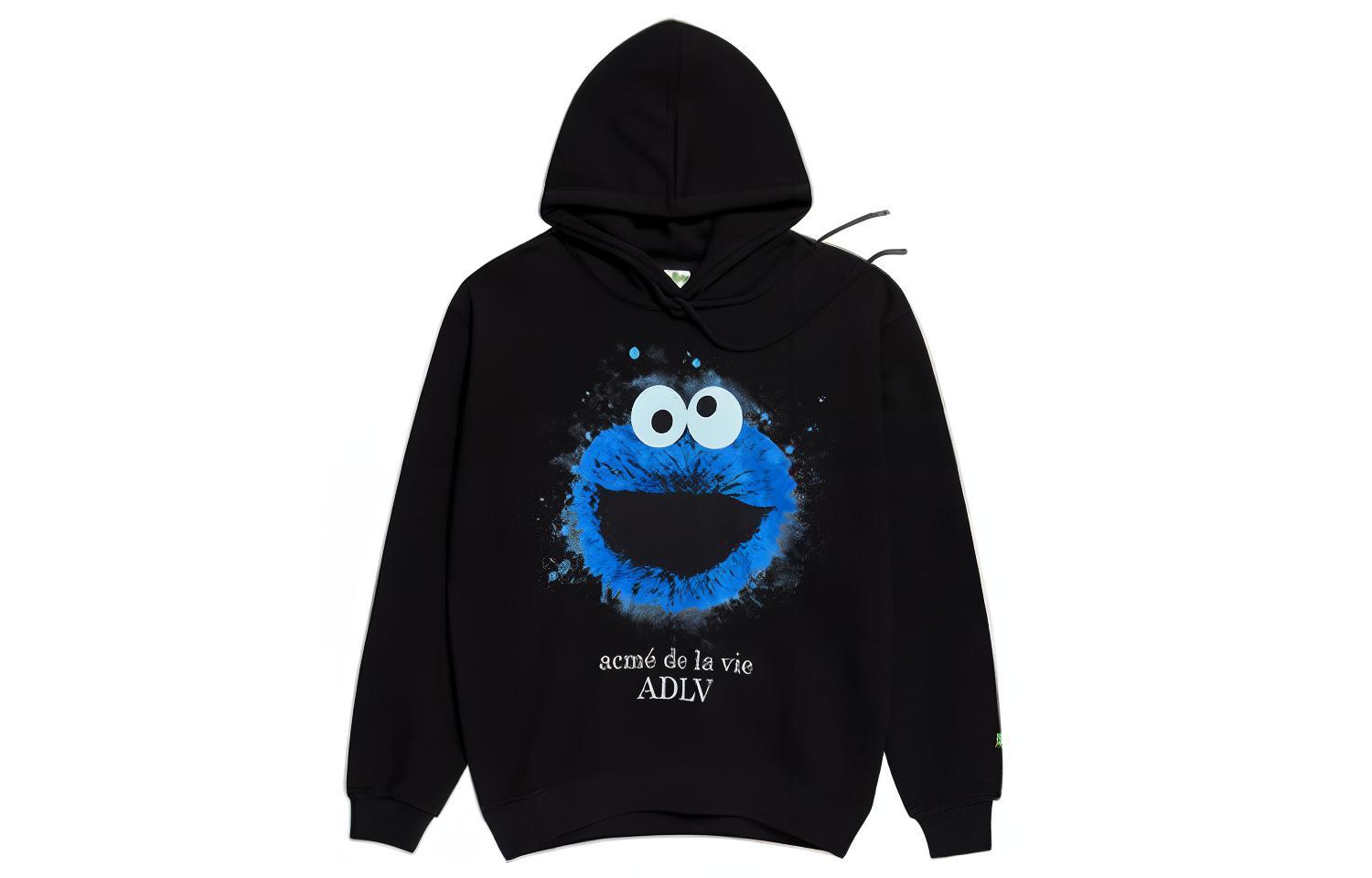 acmé de la vie ACME de la Vie x Sesame Street Cookie Monster Graphic Black Unisex Hoodie ADLV-19FW-HDBKSS-BBC