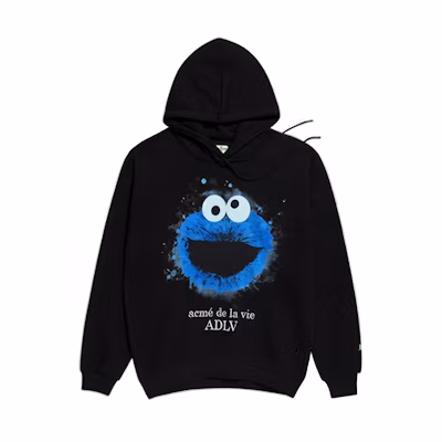 acmé de la vie ACME de la Vie Sesame Street Cookie Monster Graphic Black Unisex Hoodie ADLV-19FW-HDBKSS-BBC