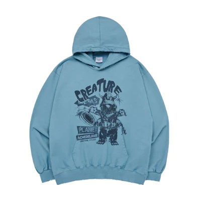 acmé de la vie ADLV Alphabet Animal Print Sweatshirt Unisex Sky Blue ADLV-23FW-HDACCD-DPB