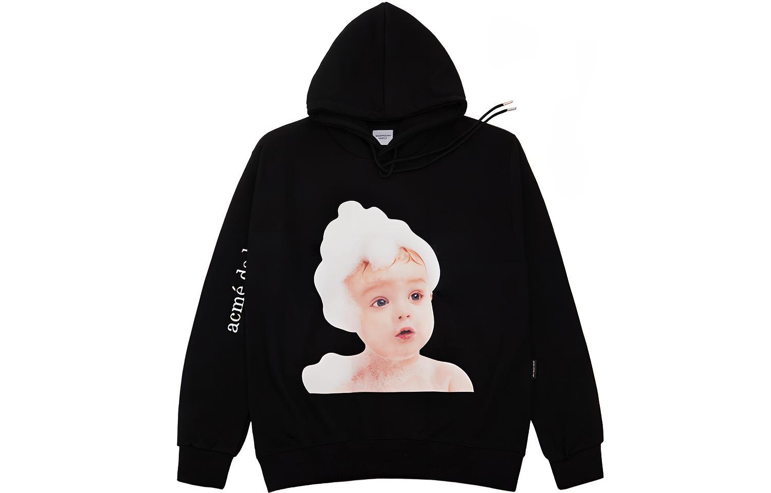 acmé de la vie ADLV Baby Face Graphic Pullover Sweatshirt Unisex Black ADLV-21SS-HDBKBF-BBL