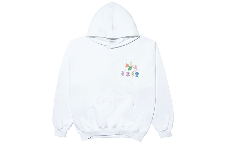 acmé de la vie ADLV Balloon Teddy Bear Sweatshirt White Unisex ADLV-21FW-HDABTB-WHT