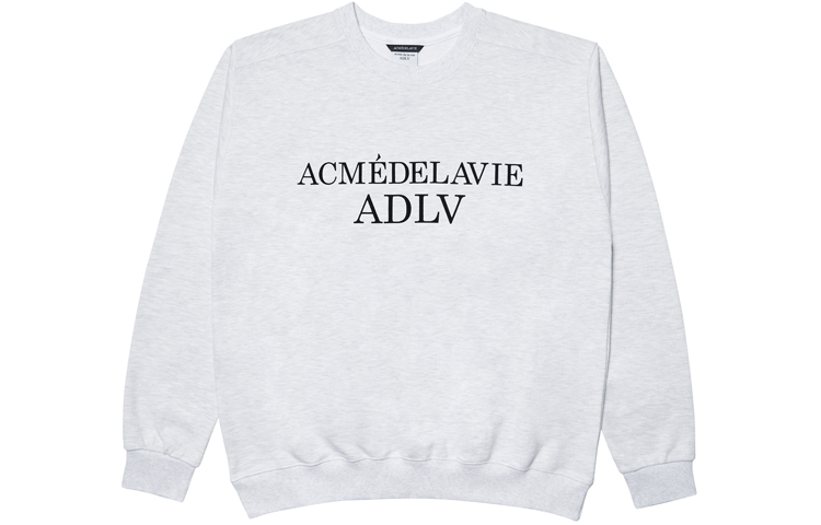 acmé de la vie/ADLV Basic Slogan Crewneck Sweatshirt Unisex Light Grey ADLV-21FW-SWLEST-MEL