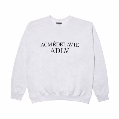 acmé de la vie/ADLV Basic Slogan Crewneck Sweatshirt Unisex Light Grey ADLV-21FW-SWLEST-MEL