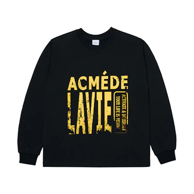 acmé de la vie ADLV Big Logo Vintage Crewneck Sweatshirt Unisex Black ADLV-21FW-SWLVTF-BLK