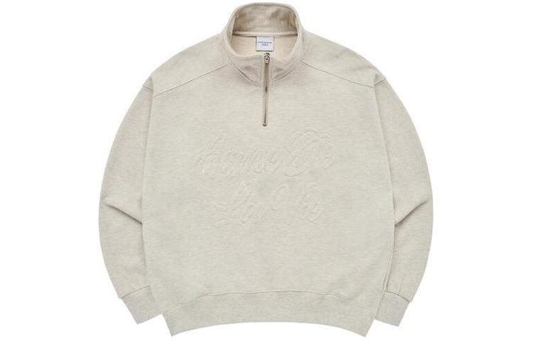 acmé de la vie ADLV Big Script Logo Embossed Pullover Sweatshirt Oatmeal Unisex Gray ADLV-24SS-SWPBSE-OTM