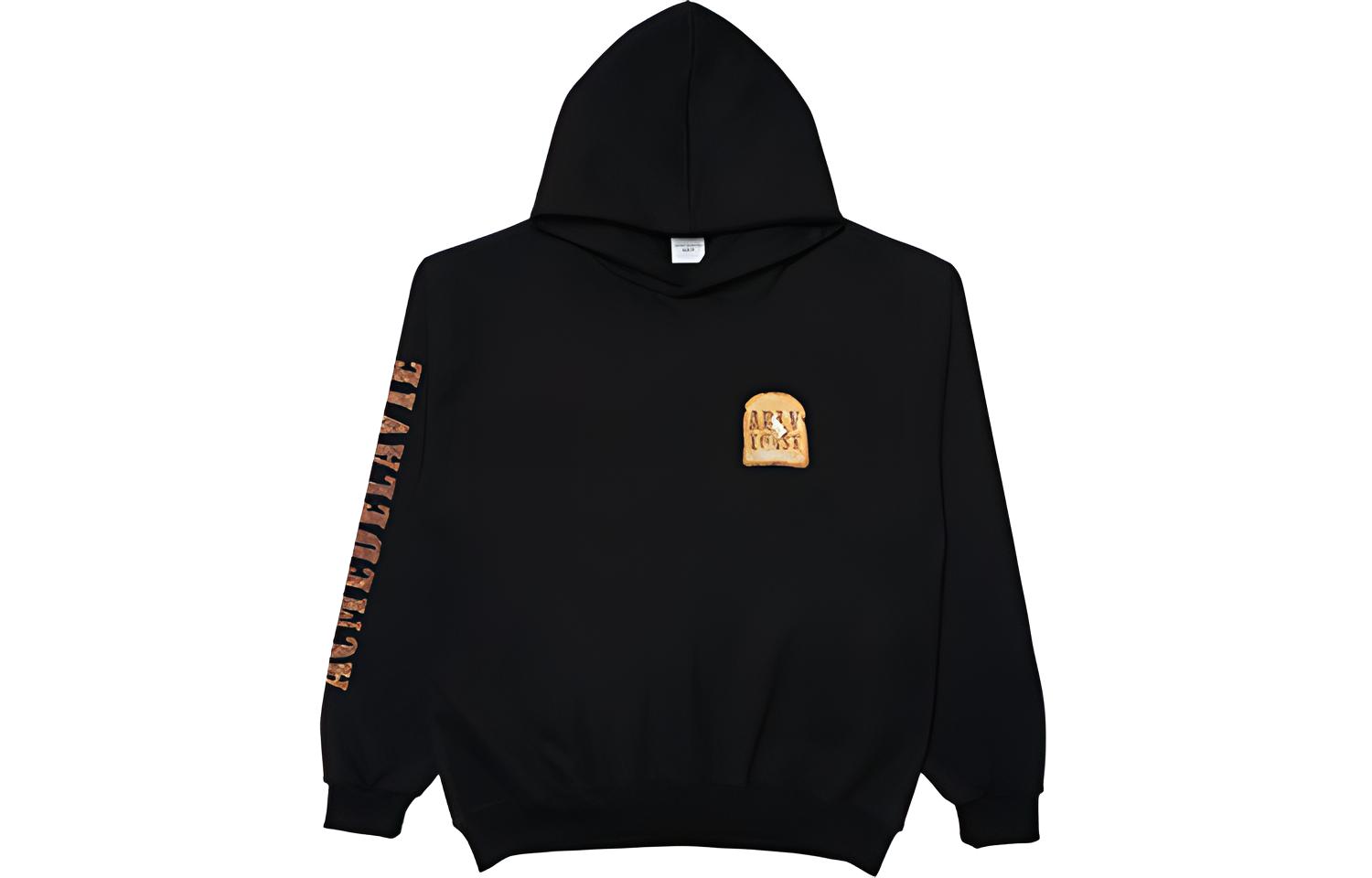 acmé de la vie ADLV Black Alphabet Toast Print Hoodie Unisex ADLV-21FW-HDATOS-BLK