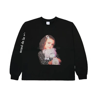 acmé de la vie/ADLV Black Bear Star Girl Graphic Crewneck Sweatshirt Unisex ADLV-21FW-SWBKBF-GTD