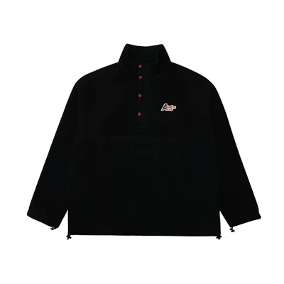 acmé de la vie ADLV Black Fleece Letter Print Pullover Unisex Sweatshirt ADLV-21FW-OTFWLH-BLK