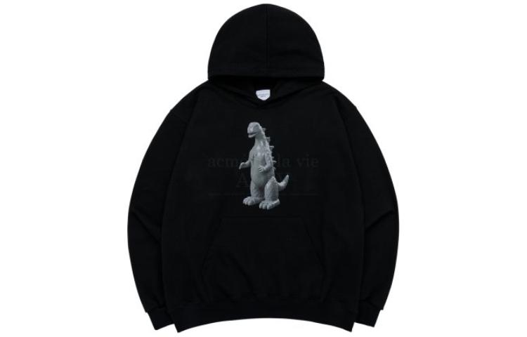 acmé de la vie ADLV Black Geometric Pattern Slim Fit Hoodie ADLV-23FW-HDADNL-BLK