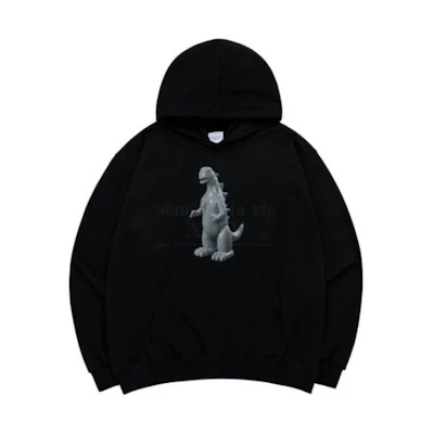acmé de la vie ADLV Black Geometric Pattern Slim Fit Hoodie ADLV-23FW-HDADNL-BLK