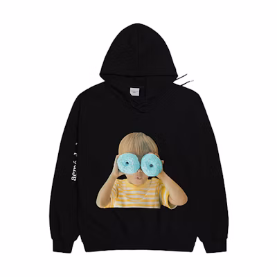 acmé de la vie ADLV Black Hoodie Blue Donut Boy Graphic Loose Fit Unisex ADLV-20FW-HDBKBF-DN6