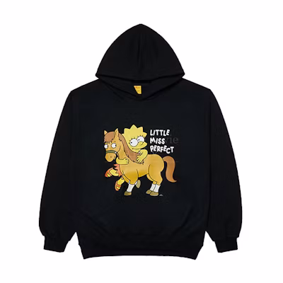 acmé de la vie/ADLV Black Hoodie with Cartoon Letter Print ADLV-21FW-HDSPLP-BLK