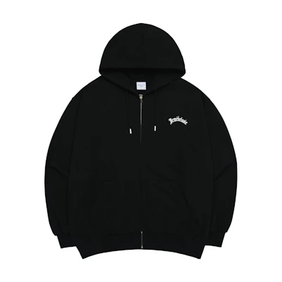 acmé de la vie ADLV Black Letter Print Zip-Up Hoodie Jacket ADLV-23FW-ZPAGCB-BLK