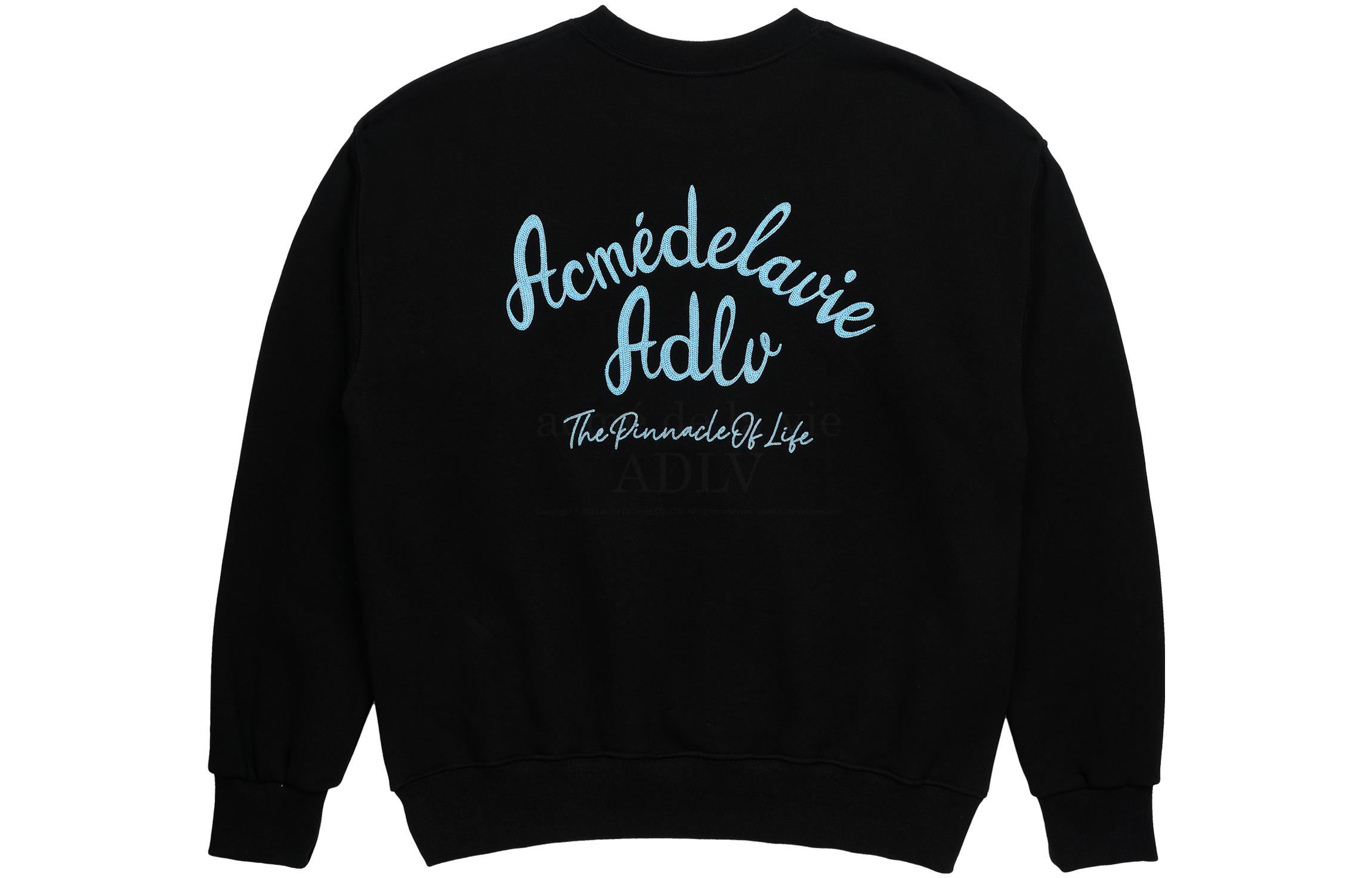 acmé de la vie ADLV Black Printed Logo Long Sleeve Sweatshirt Unisex ADLV-22SS-SWLSCE-BLK
