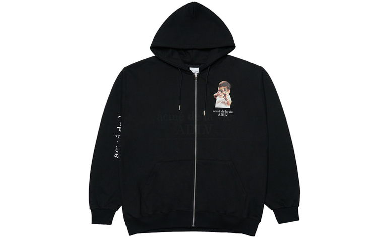 acmé de la vie/ADLV Black Slingshot Kid Graphic Zip-Up Hoodie Unisex ADLV-21FW-ZUBKBF-SLS