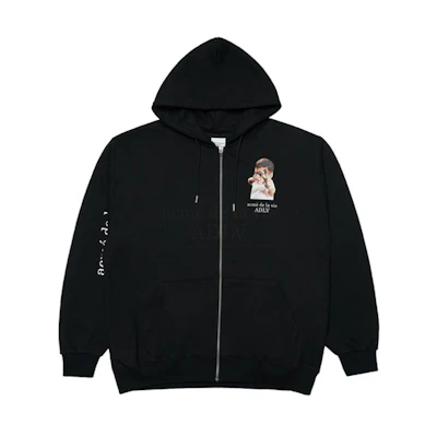 acmé de la vie/ADLV Black Slingshot Kid Graphic Zip-Up Hoodie Unisex ADLV-21FW-ZUBKBF-SLS