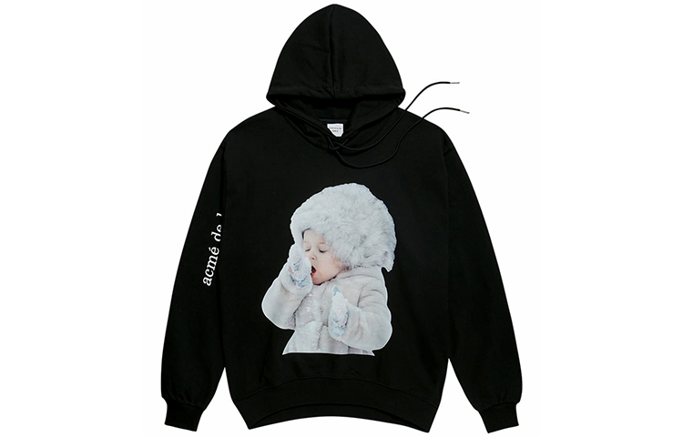acmé de la vie ADLV Black Snow Boy Loose Fit Hoodie Unisex ADLV-19SS-HDBKBF-SNW