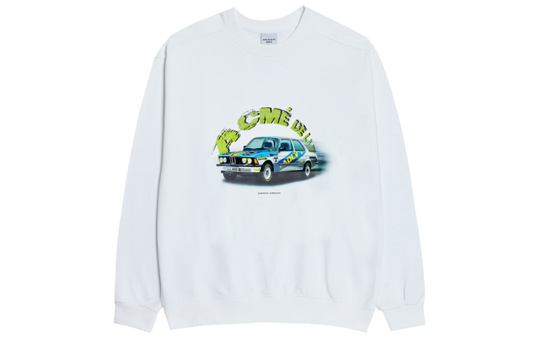 acmé de la vie ADLV Blue Racing Crewneck Sweatshirt Unisex White ADLV-20FW-SWADBR-WHT