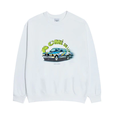 acmé de la vie ADLV Blue Racing Crewneck Sweatshirt Unisex White ADLV-20FW-SWADBR-WHT