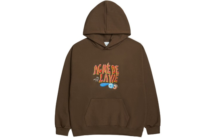 acmé de la vie ADLV Brown Logo Print Pullover Sweatshirt Unisex ADLV-21SS-HDLGDC-BRN