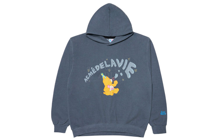 acmé de la vie adlv Bubble Bear Logo Hoodie Navy Unisex ADLV-21FW-HDCBSB-WNV