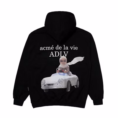 acmé de la vie/ADLV Car Girl Graphic Hoodie Unisex - Black ADLV-21FW-HDWHBF-SPC