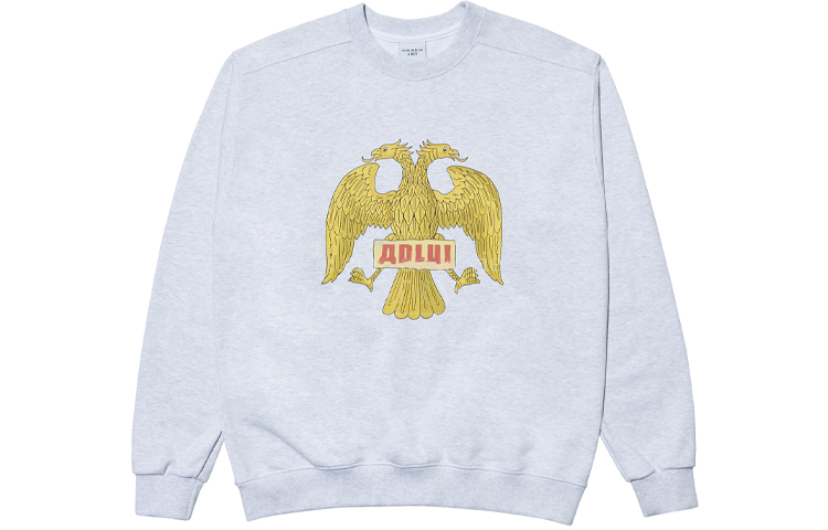 acmé de la vie/ADLV Cartoon Eagle Print Unisex Sweatshirt Grey ADLV-21FW-SWAEGS-MEL