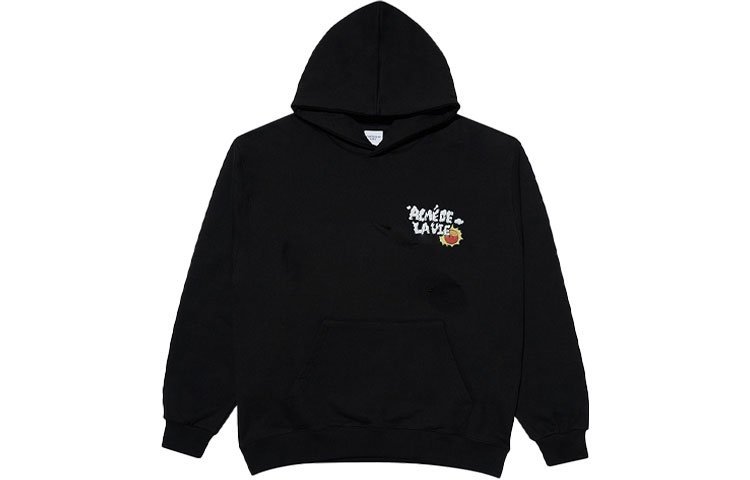 acmé de la vie/ADLV Cartoon Letter Mushroom Village Hoodie Unisex Black ADLV-21FW-HDAMRV-BLK