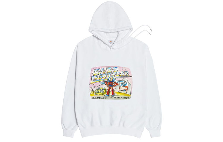 acmé de la vie/ADLV Cartoon Letter Print Hoodie Unisex - White ADLV-20FW-HDDIWH-CBZ