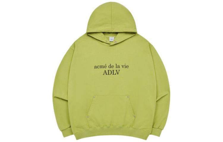 acmé de la vie ADLV Casual Printed Hoodie Long Sleeve Matcha Green ADLV-23FW-HDLBRP-LIM