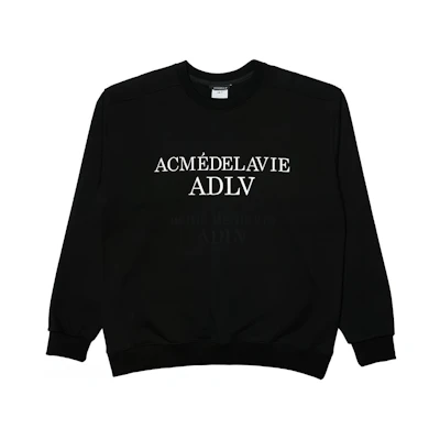 acmé de la vie/ADLV Colorblock Logo Print Crewneck Unisex Sweatshirt Black ADLV-21FW-SWLEST-BLK