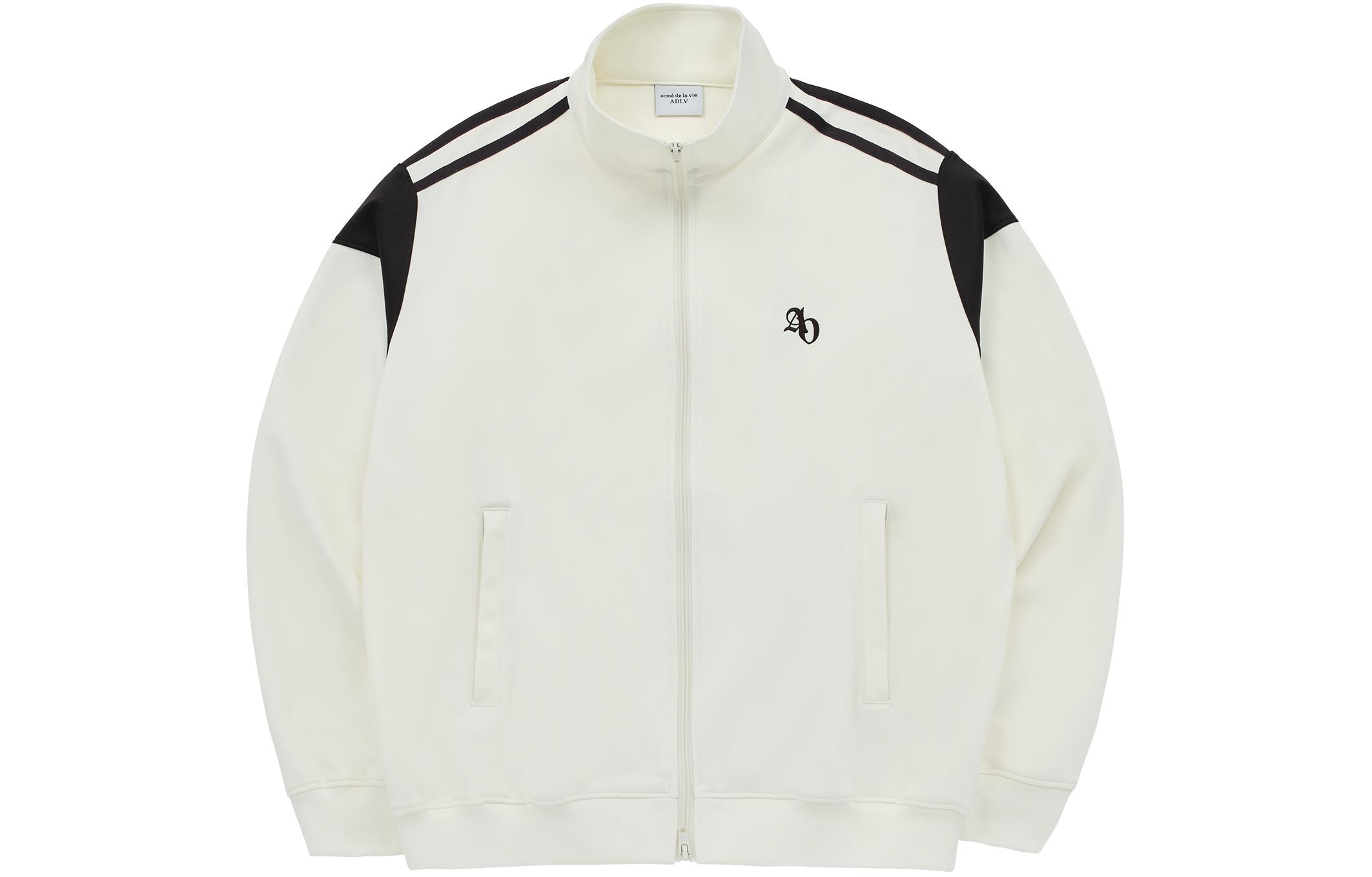 acmé de la vie/ADLV Colorblock Logo Zip-Up Jacket White Unisex ADLV-24SS-JKSYTK-CRM