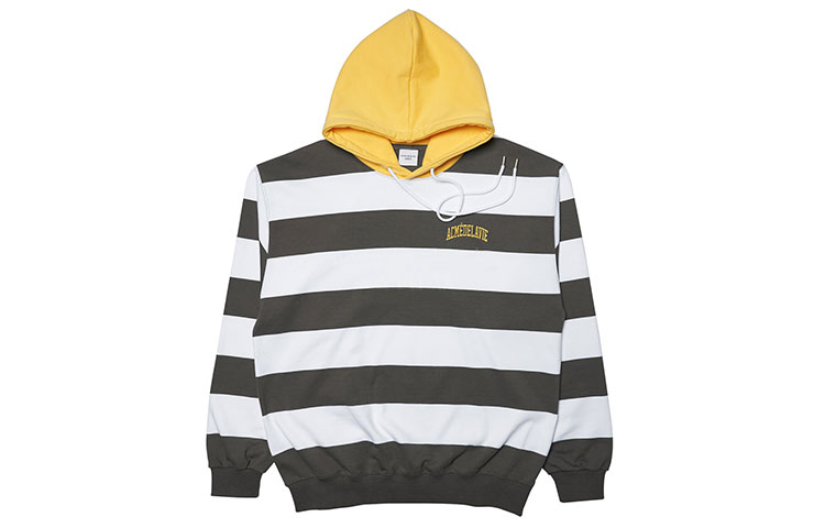 acmé de la vie/ADLV Colorblock Striped Hoodie Unisex Pullover Multiple Colors ADLV-21FW-HDLSTA-GRY