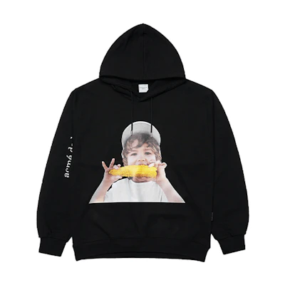 acmé de la vie ADLV Corn Kid Graphic Hoodie Unisex Black ADLV-21FW-HDBKBF-CBY
