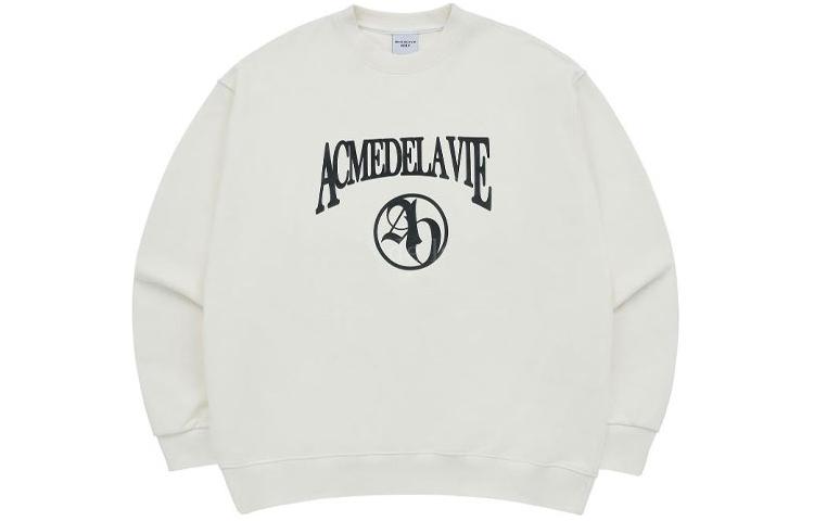 acmé de la vie ADLV Cream Logo Print Oversized Long Sleeve Sweatshirt Unisex ADLV-24SS-SWLAES-CRM